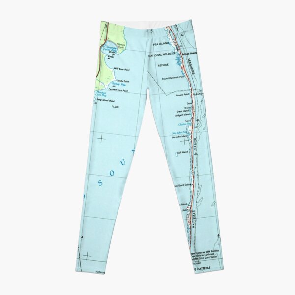 Vintage Southern Outer Banks Map (1957)  Leggings RB1809 product Offical Outers Bank Merch