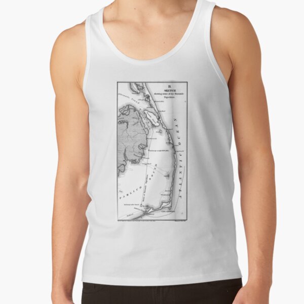 Vintage Map of The Outer Banks (1862) BW  Tank Top RB1809 product Offical Outers Bank Merch