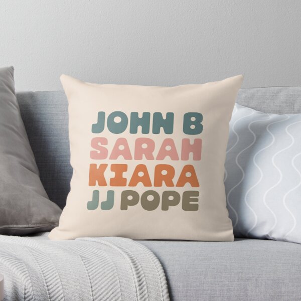 OUTER BANKS POGUES: JOHN B, SARAH, KIARA, JJ AND POPE - POGUE LIFE - OUTER BANKS OBX NETFLIX SHOW  Throw Pillow RB1809 product Offical Outers Bank Merch